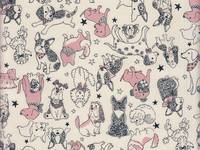 Wachstuch Lucky dog weiß Wachstuch Lucky dog weiß