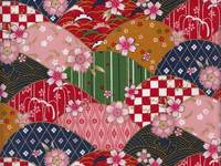 Wachstuch Sakura Wellen rot Wachstuch Sakura Wellen rot