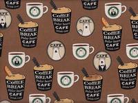 Wachstuch Coffee Bear brown Wachstuch Coffee Bear brown