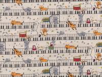 Wachstuch Katzenmusik creme Wachstuch Katzenmusik creme