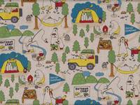 Wachstuch Camping Bear natur Wachstuch Camping Bear natur