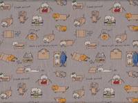 Wachstuch Nekozon gray Wachstuch Nekozon gray