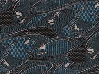 Wachstuch Hasen Wellen türkis Wachstuch Hasen Wellen türkis