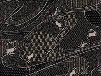 Wachstuch Hasen Wellen schwarz Wachstuch Hasen Wellen schwarz