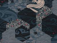 Wachstuch Sentori Wellen blau Wachstuch Sentori Wellen blau