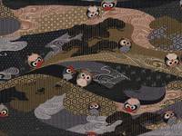 Wachstuch Eulen ocker Wachstuch Eulen ocker