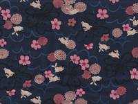 Wachstuch Usagi to hana blau Wachstuch Usagi to hana blau