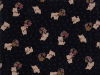 Wachstuch Hund & Sakura blau Wachstuch Hund & Sakura blau