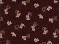 Wachstuch Hund & Sakura burgund Wachstuch Hund & Sakura burgund