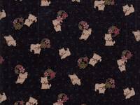 Wachstuch Hund & Sakura lila Wachstuch Hund & Sakura lila