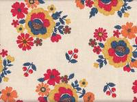 Wachstuch Embroidery Flower red Wachstuch Embroidery Flower red