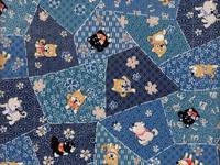 Wachstuch Shiba Patch blau Wachstuch Shiba Patch blau