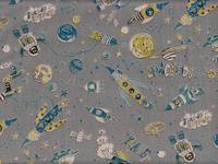 Wachstuch Spacekids grau Wachstuch Spacekids grau