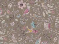 Wachstuch Vogelhochzeit grün-braun Wachstuch Vogelhochzeit grün-braun