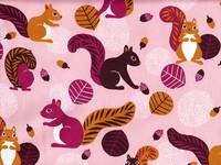 Wachstuch Eichhörnchen pink Wachstuch Eichhörnchen pink