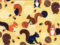 Wachstuch Eichhörnchen gelb Wachstuch Eichhörnchen gelb