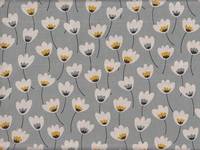 Wachstuch Retro flower grau Wachstuch Retro flower grau