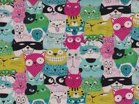 Wachstuch Tume - Katzen blau Wachstuch Tume - Katzen blau