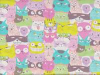 Wachstuch Tume - Katzen pink Wachstuch Tume - Katzen pink