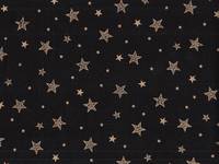 Wachstuch Sterne schwarz gold Wachstuch Sterne schwarz gold
