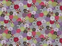 Wachstuch Kiku rot grau Wachstuch Kiku rot grau