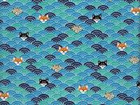 Wachstuch Hund & Wellen blau Wachstuch Hund & Wellen blau