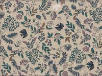 Wachstuch Blumen & Vogel beige Wachstuch Blumen & Vogel beige