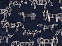 Wachstuch Füchse dunkelblau Wachstuch Füchse dunkelblau