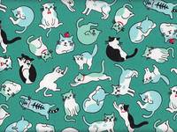 Wachstuch Katzen türkis Wachstuch Katzen türkis