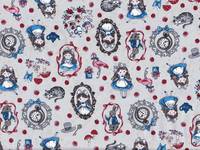 Wachstuch Fairy Tale - Alice in Wonderland gray Wachstuch Fairy Tale - Alice in Wonderland gray