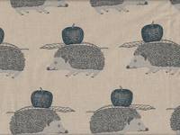 Wachstuch Igel und Apfel hellgrün Wachstuch Igel und Apfel hellgrün