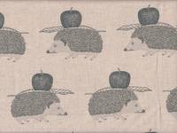 Wachstuch Igel und Apfel natur Wachstuch Igel und Apfel natur