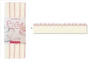 Schrägband Picot creme rosa (Strick) 11mm