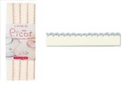 Schrägband Picot creme blau (Strick) 11mm Schrägband Picot creme blau (Strick) 11mm