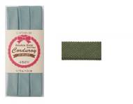 Schrägband uni olive (Cord) 15mm Schrägband uni olive (Cord) 15mm