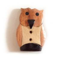 Holzknopf Eule Holzknopf Eule