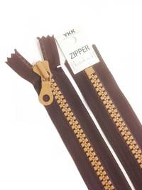 YKK Reißverschluss 40cm bicolor braun YKK Reißverschluss 40cm bicolor braun