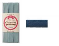 Schrägband uni blau (Cord) 15mm Schrägband uni blau (Cord) 15mm