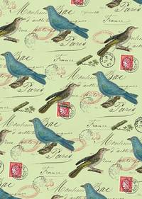 Wrap Sheet - Poster - Blue Bird On Green Letter Wrap Sheet - Poster - Blue Bird On Green Letter
