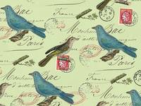 Wrap Sheet - Poster - Blue Bird On Green Letter