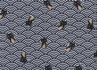 Seigaiha Katze dunkelblau Seigaiha Katze dunkelblau