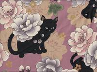 Katzen & Blumen mauve Katzen & Blumen mauve