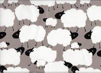 Wachstuch Schafe beige