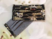 Gesichtsmaske Koi Welle Schwarz Gold Gesichtsmaske Koi Welle Schwarz Gold