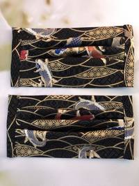 Gesichtsmaske Koi Welle Schwarz Gold Gesichtsmaske Koi Welle Schwarz Gold