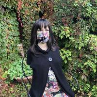 Gesichtsmaske - Fächer Kranich schwarz Gesichtsmaske - Fächer Kranich schwarz