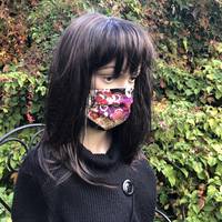 Gesichtsmaske - Fächer Kranich schwarz Gesichtsmaske - Fächer Kranich schwarz