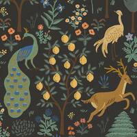 Cotton+Steel Camont - Menagerie - Black Unbleached Canvas Metallic Cotton+Steel Camont - Menagerie - Black Unbleached Canvas Metallic