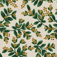 Cotton+Steel Holiday Classics - Mistletoe - Natural Canvas Metallic