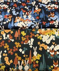 Neighboring Woods - Rabbit & Fox - Navy Neighboring Woods - Rabbit & Fox - Navy